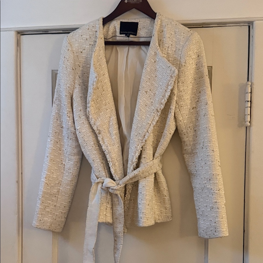Banana Republic Cream Textured Blazer